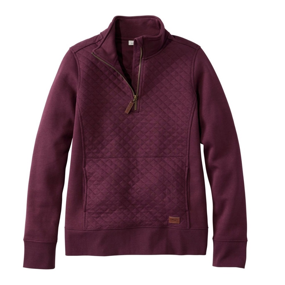 LL Bean Quilted Pullover Quarter Zip